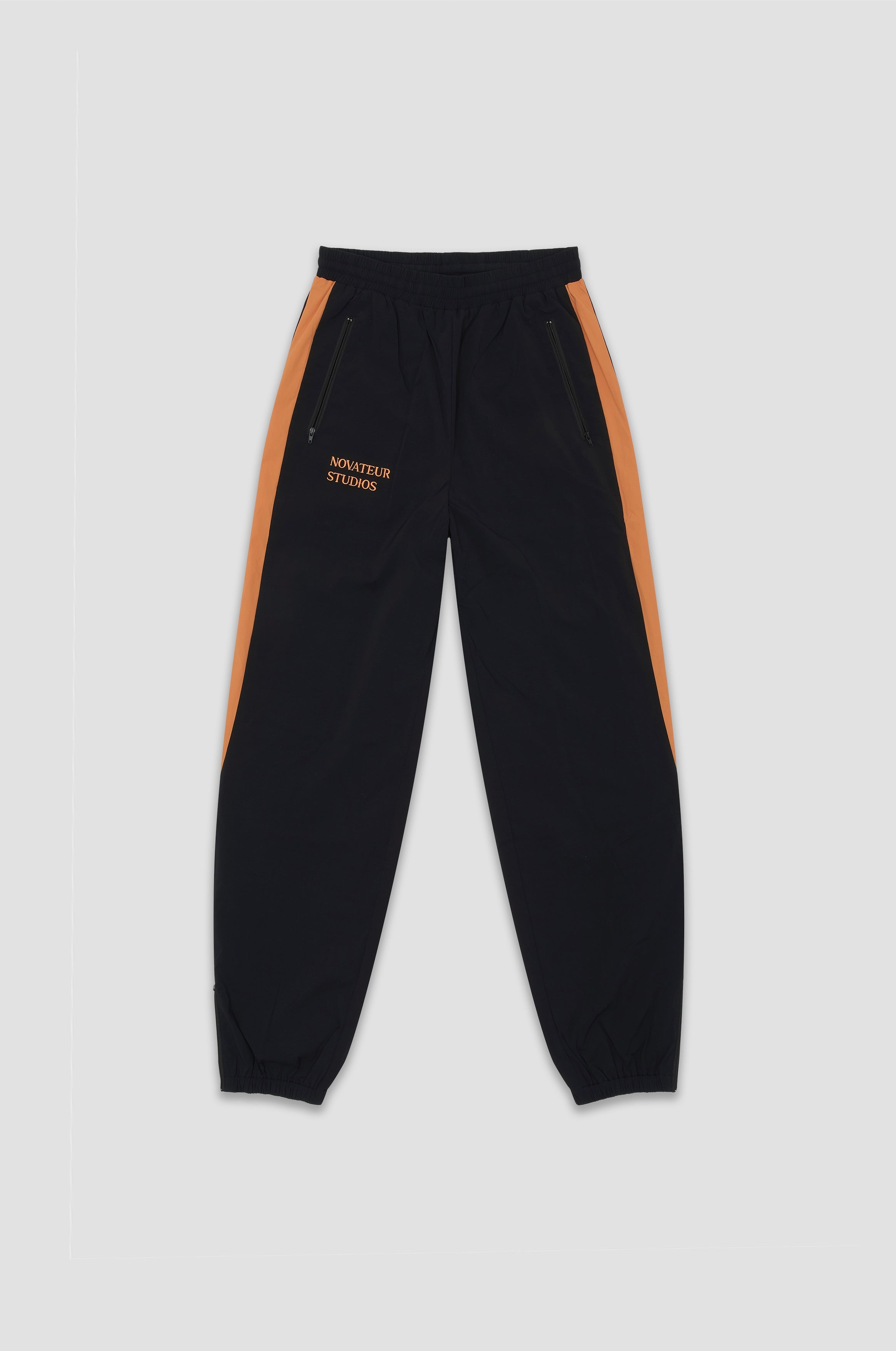NOVATEUR STUDIOS NYLON TRACK PANTS - BLACK