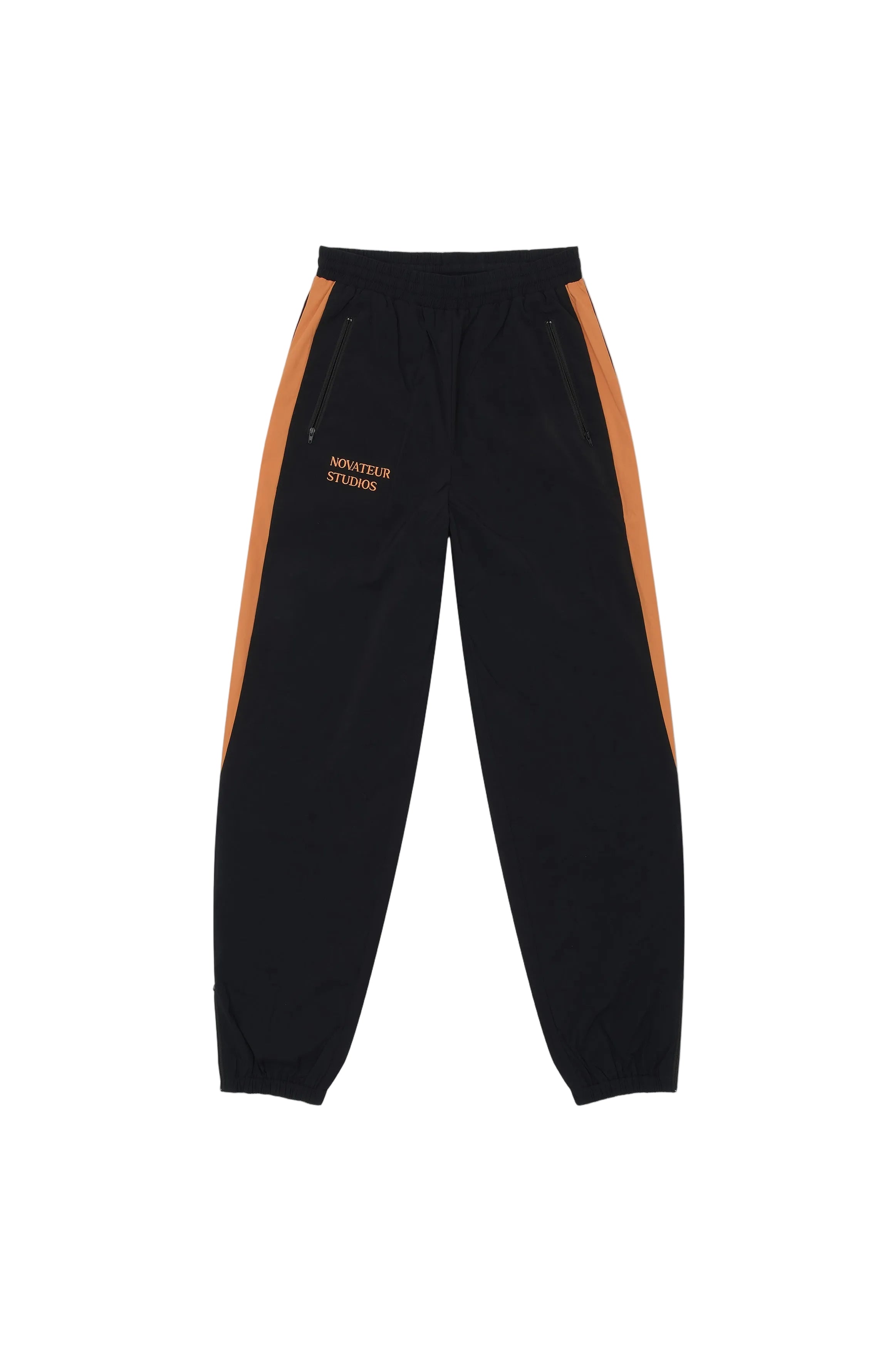 NOVATEUR STUDIOS NYLON TRACK PANTS - BLACK