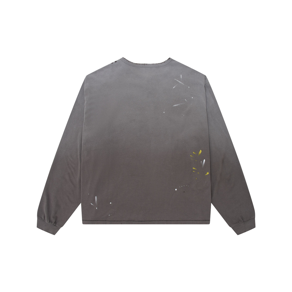 HENLEY L/S TEE - WASHED GREY