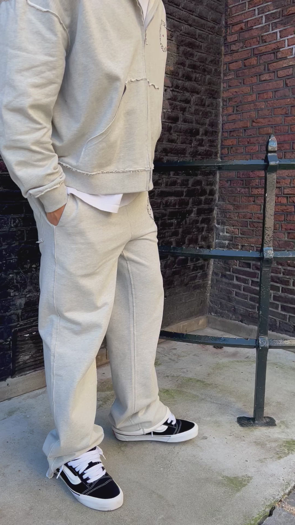 RHINESTONE STACKED SWEATPANTS