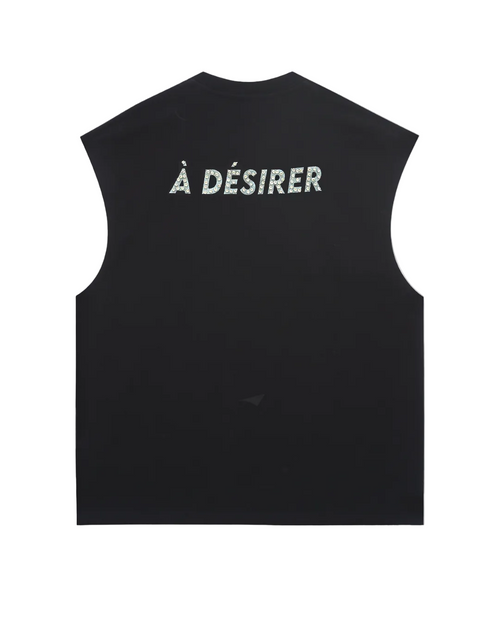 RIRI SLEEVELESS T-SHIRT - BLACK